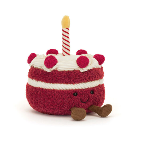 Jellycat 趣味紅色絲絨生日蛋糕 Amuseables Cheri Cake / 16cm：圖片 1
